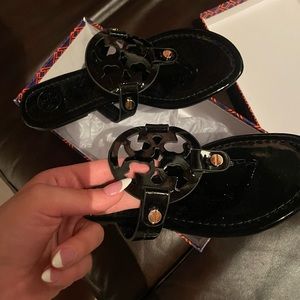 Brand new Tory Burch Miller sandals - black patent